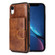 iPhone XR PU + TPU + PC  Shockproof Back Cover Case with Card Slot & Holder - Brown