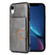 iPhone XR PU + TPU + PC  Shockproof Back Cover Case with Card Slot & Holder - Grey