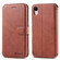 iPhone XR AZNS Calf Texture Magnetic Horizontal Flip PU Leather Case with Holder & Card Slots & Photo Frame - Brown