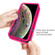 iPhone XR Wave Pattern 3 in 1 Silicone+PC Shockproof Protective Case - Hot Pink