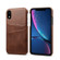 iPhone XR Suteni Calf Texture Protective Case with Card Slots - Coffee