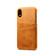 iPhone XR Suteni Calf Texture Protective Case with Card Slots - Brown
