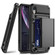 iPhone XR PC+TPU Shockproof Heavy Duty Armor Protective Case with Slide Multi-Card Slot - Black