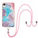 iPhone XR Electroplating Pattern IMD TPU Shockproof Case with Neck Lanyard - Milky Way Blue Marble