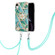 iPhone XR Electroplating Splicing Marble Flower Pattern TPU Shockproof Case with Lanyard - Blue Flower