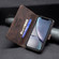 iPhone XR Magnetic Clasp RFID Blocking Anti-Theft Leather Case with Holder & Card Slots & Wallet - Brown