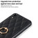 iPhone XR Rhombic PU Leather Phone Case with Ring Holder - Black
