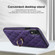 iPhone XR Rhombic PU Leather Phone Case with Ring Holder - Purple