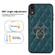 iPhone XR Rhombic PU Leather Phone Case with Ring Holder - Green