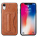 iPhone XR Fierre Shann Full Coverage Protective Leather Case with Holder & Card Slot  - Brown