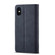 iPhone XR Frosted Anti-theft Brush Horizontal Flip Leather Case with Holder & Card Slots & Wallet - Dark Blue