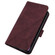 iPhone XR Crossbody 3D Embossed Flip Leather Phone Case - Wine Red