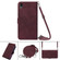 iPhone XR Crossbody 3D Embossed Flip Leather Phone Case - Wine Red