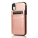 iPhone XR Solid Color PC + TPU Protective Case with Holder & Card Slots - Rose Gold