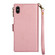 iPhone XR Zipper Multi-card Slots Horizontal Flip PU Leather Case with Holder & Card Slots & Wallet & Lanyard & Photo Frame - Rose Gold