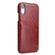 iPhone XR Fierre Shann Retro Oil Wax Texture PU Leather Case with Card Slots - Brown