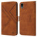 iPhone XR RFID Geometric Line Flip Leather Phone Case - Brown