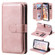 iPhone XR Multifunctional Magnetic Copper Buckle Horizontal Flip Solid Color Leather Case with 10 Card Slots & Wallet & Holder & Photo Frame - Rose Gold