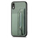 iPhone XR Carbon Fiber Horizontal Flip Zipper Wallet Phone Case - Green