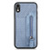 iPhone XR Carbon Fiber Horizontal Flip Zipper Wallet Phone Case - Blue