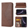 iPhone XR Cubic Grid Calf Texture Magnetic Closure Leather Phone Case - Brown