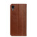 iPhone XR Grid Texture Magnetic PU + TPU Horizontal Flip Leather Case with Holder & Card Slot - Brown
