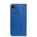 iPhone XR Grid Texture Magnetic PU + TPU Horizontal Flip Leather Case with Holder & Card Slot - Blue