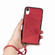 iPhone XR Mandala Embossed Magnetic Cloth PU + TPU + PC Case with Holder & Card Slots & Wallet & Photo Frame & Strap - Red