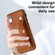 iPhone XR Shockproof Leather Phone Case with Wrist Strap - Brown