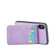 iPhone XR Fierre Shann Crazy Horse Card Holder Back Cover PU Phone Case - Purple
