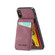 iPhone XR Fierre Shann Crazy Horse Card Holder Back Cover PU Phone Case - Wine Red