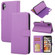 iPhone XR Cross Texture Detachable Leather Phone Case - Purple
