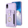iPhone XR BF27 Metal Ring Card Bag Holder Phone Case - Purple