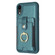 iPhone XR BF27 Metal Ring Card Bag Holder Phone Case - Green
