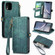 iPhone XR Geometric Zipper Wallet Side Buckle Leather Phone Case - Green