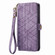 iPhone XR Geometric Zipper Wallet Side Buckle Leather Phone Case - Purple