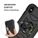 iPhone XR Shockproof Silicone + PC Protective Case with Dual-Ring Holder - Black