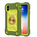 iPhone XR Shockproof Silicone + PC Protective Case with Dual-Ring Holder - Avocado