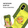 iPhone XR Shockproof Silicone + PC Protective Case with Dual-Ring Holder - Avocado