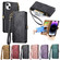 iPhone XR Geometric Zipper Wallet Side Buckle Leather Phone Case - Pink