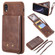 iPhone XR Vertical Flip Shockproof Leather Protective Case with Long Rope, Support Card Slots & Bracket & Photo Holder & Wallet Function - 咖啡