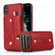 iPhone XR Wristband Kickstand Wallet Leather Phone Case - Red