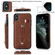 iPhone XR Wristband Kickstand Wallet Leather Phone Case - Brown