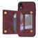 iPhone XR Line Card Holder Phone Case - Wine Red