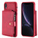 iPhone XR Zipper Shockproof Protective Case with Card Slots & Bracket & Photo Holder & Wallet Function - Red