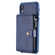iPhone XR Zipper Shockproof Protective Case with Card Slots & Bracket & Photo Holder & Wallet Function - Blue