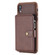 iPhone XR Zipper Shockproof Protective Case with Card Slots & Bracket & Photo Holder & Wallet Function - Coffee