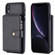 iPhone XR Zipper Shockproof Protective Case with Card Slots & Bracket & Photo Holder & Wallet Function - Black