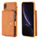 iPhone XR Zipper Shockproof Protective Case with Card Slots & Bracket & Photo Holder & Wallet Function - Brown