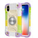 iPhone XR Shockproof Silicone + PC Protective Case with Dual-Ring Holder - Colorful Beige